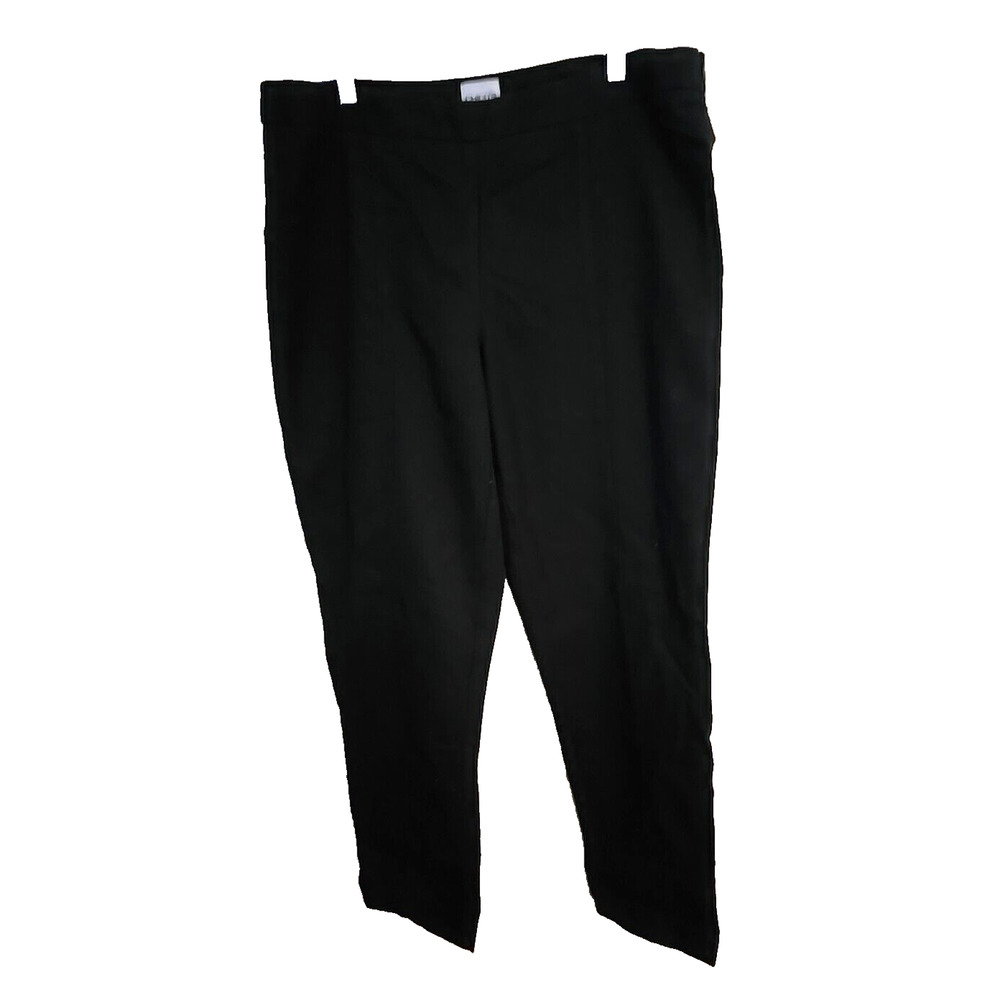 Chico's Black Straight Leg High Rise Career Casual Trouser Pants Womans Size‎ 10